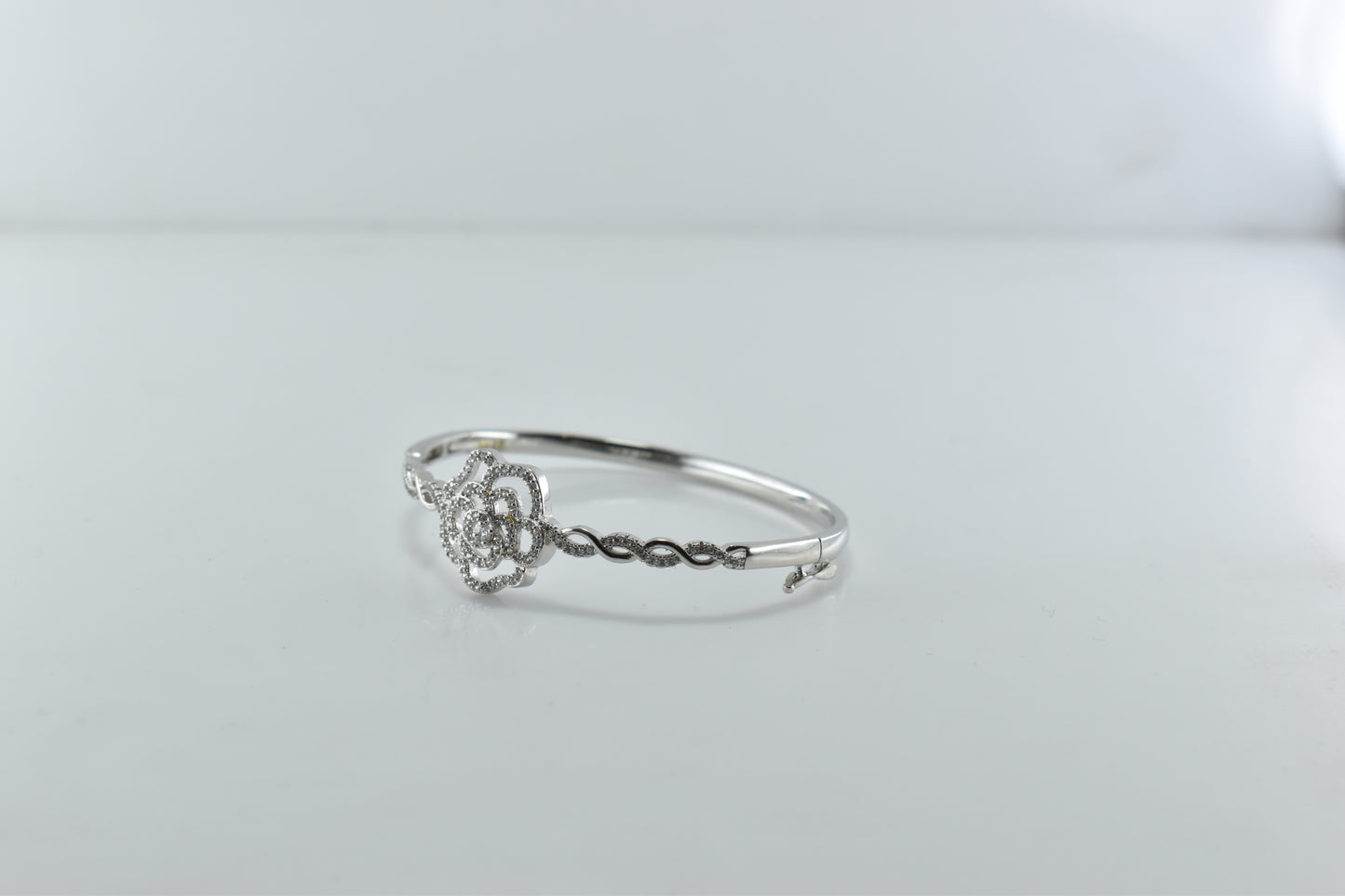 Silver Rosette Bangle