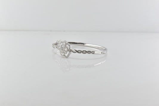 Silver Rosette Bangle