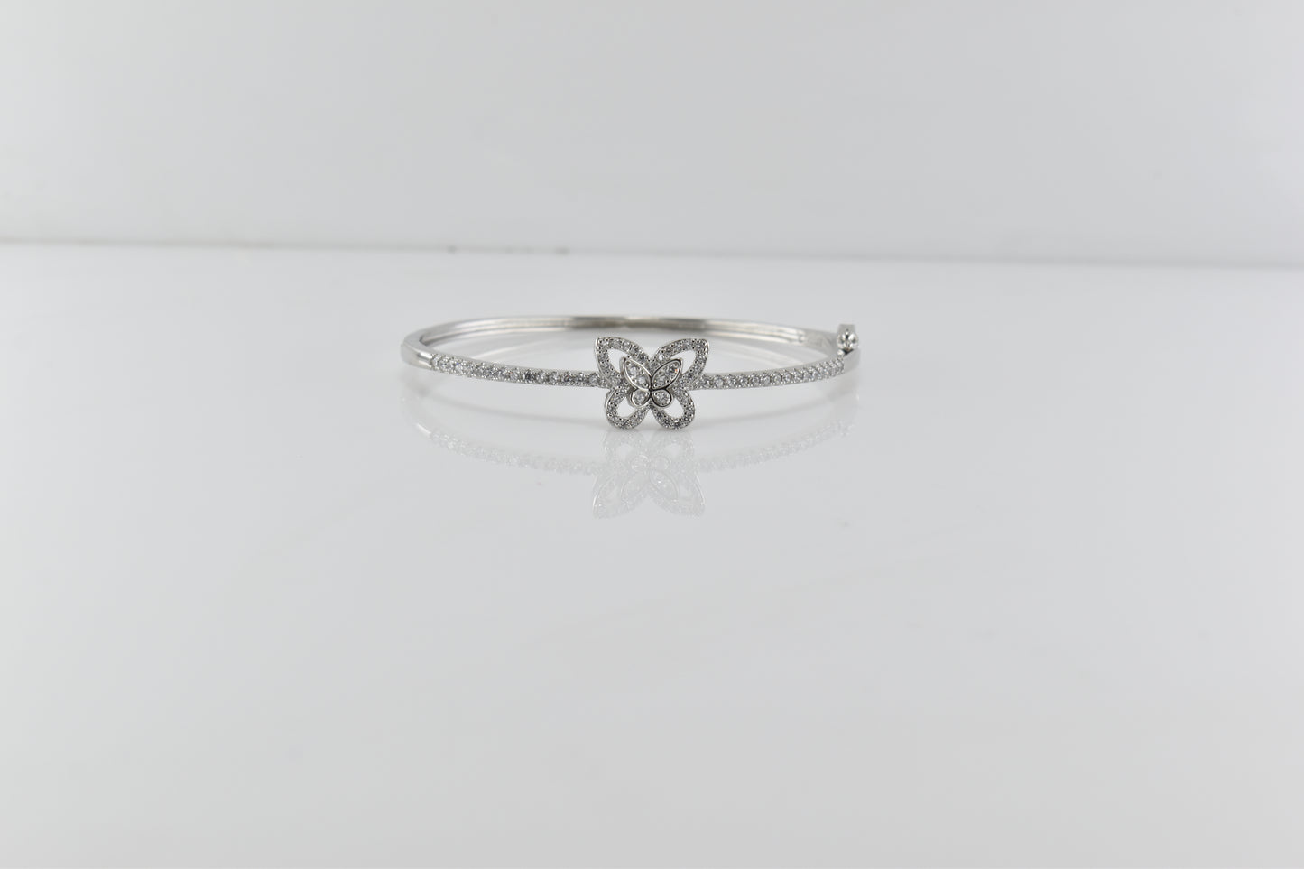 Silver Butterfly Solitaire Bracelet