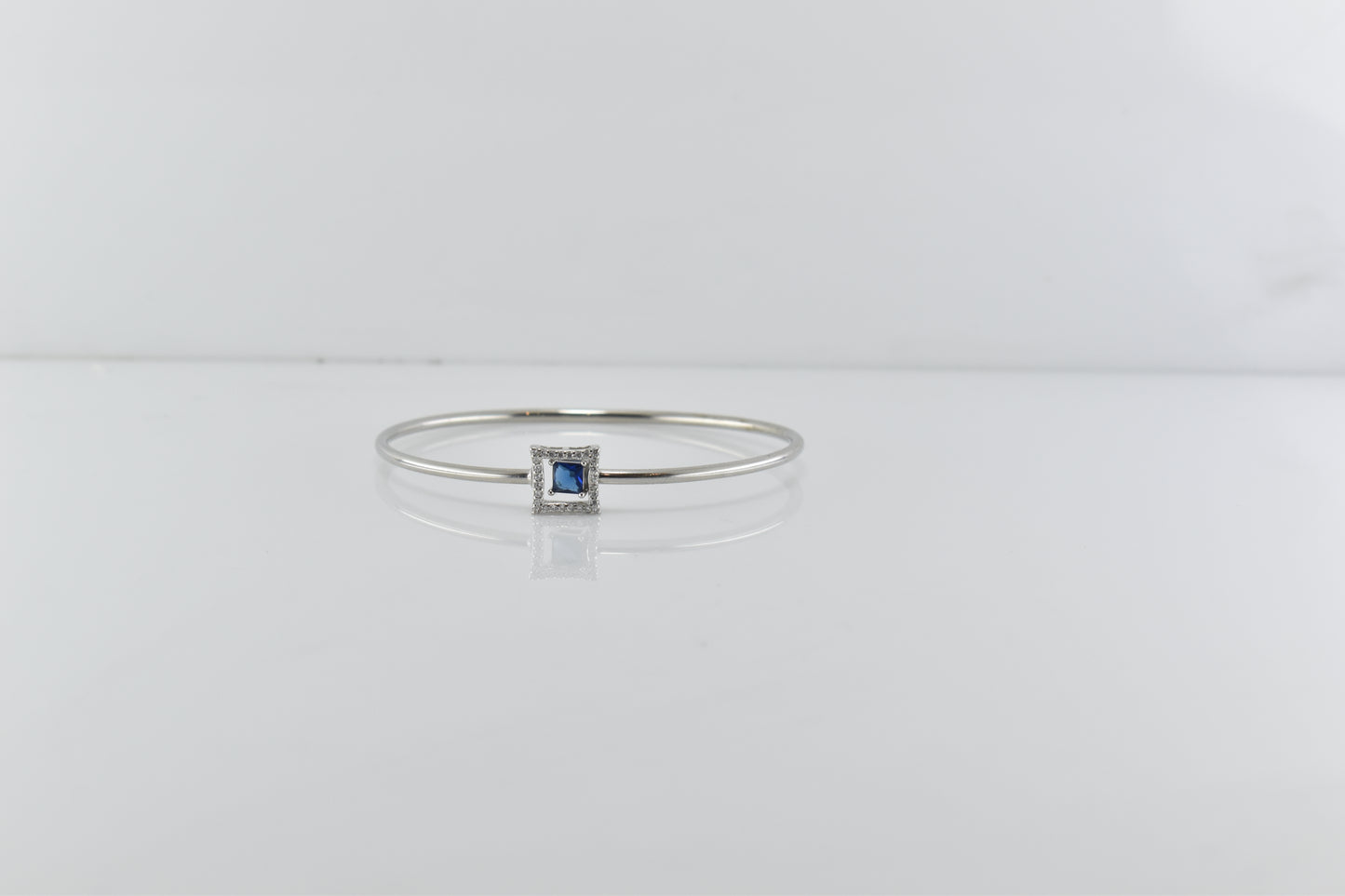 Silver Sapphire Solitaire Bracelet