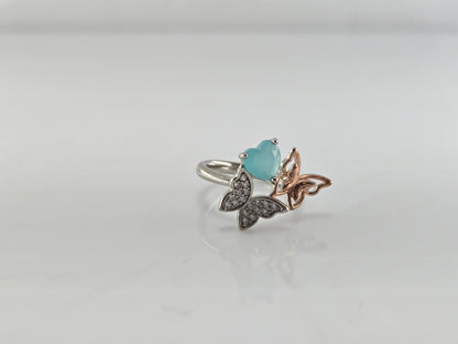 Flutter Heart Silver Ring