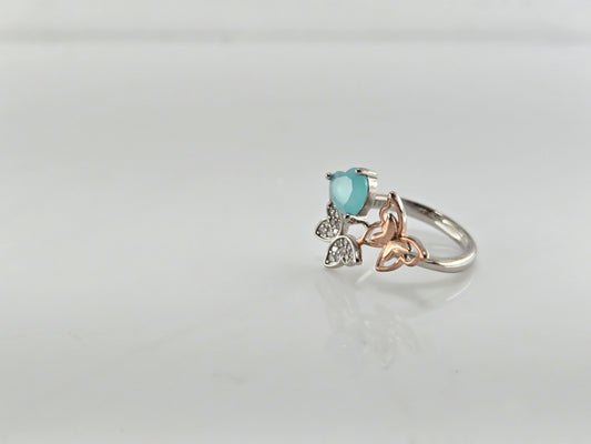 Flutter Heart Silver Ring