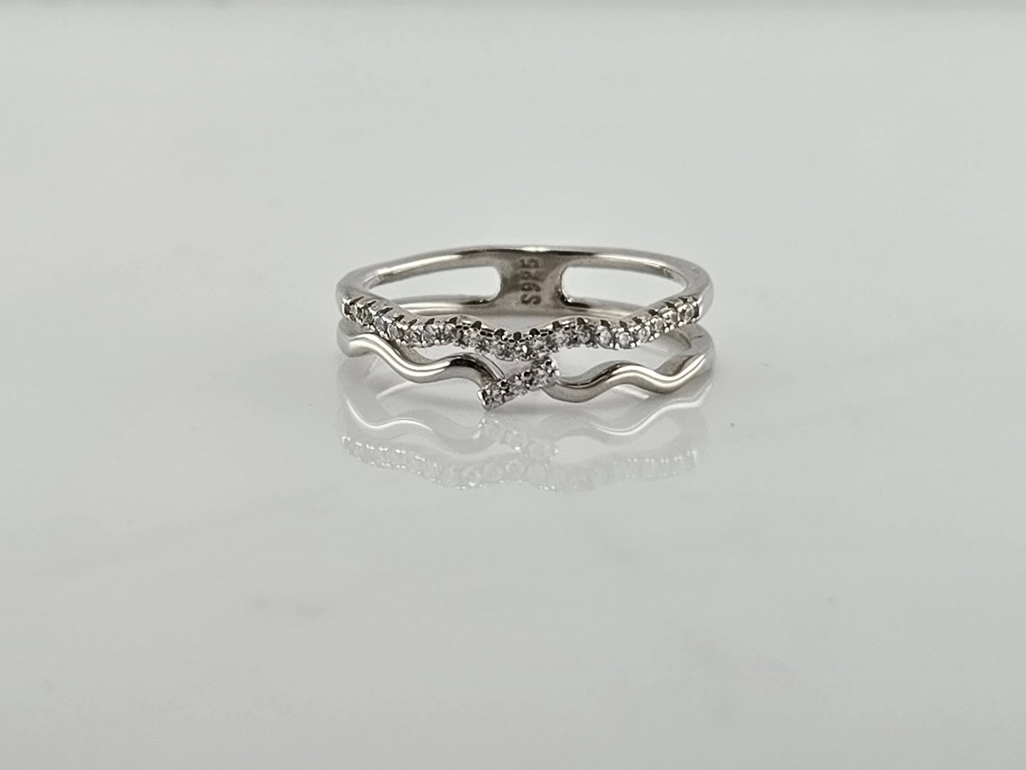 Serene Wave Silver Ring