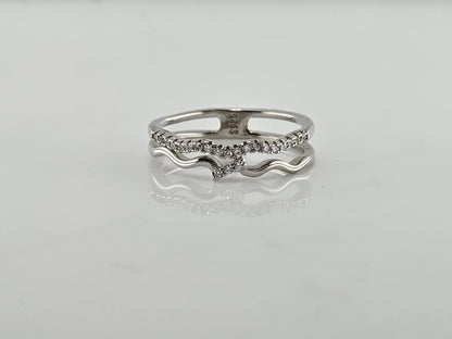 Serene Wave Silver Ring
