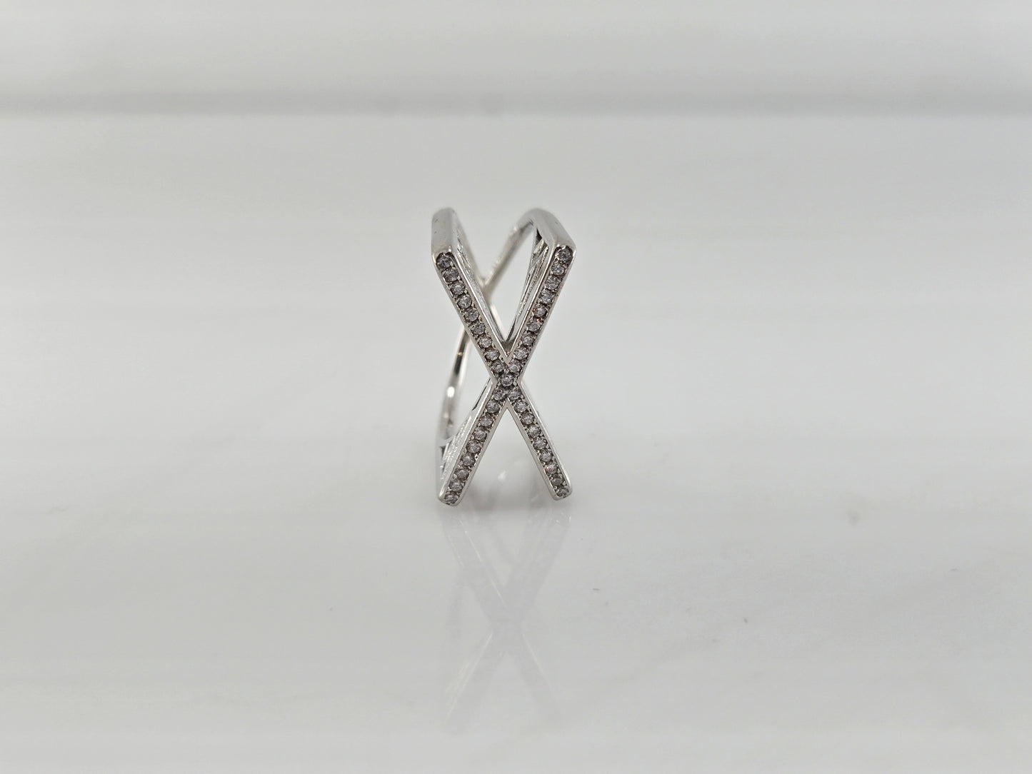 Crossline Silver Ring