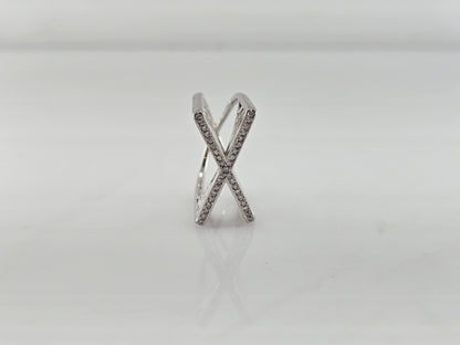 Crossline Silver Ring