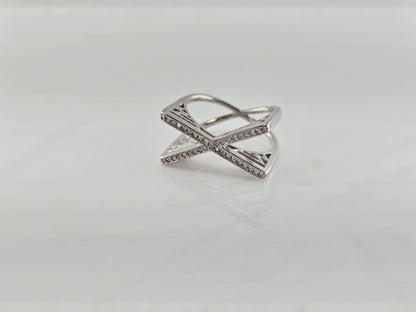 Crossline Silver Ring
