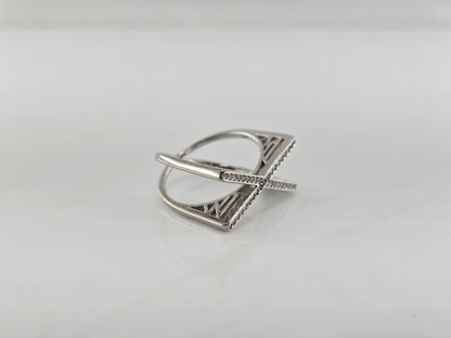 Crossline Silver Ring