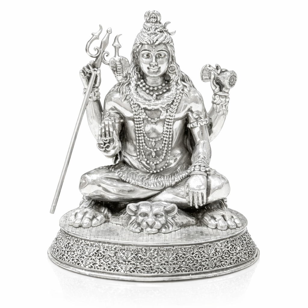 Aaradhya Mahadev Silver Idol