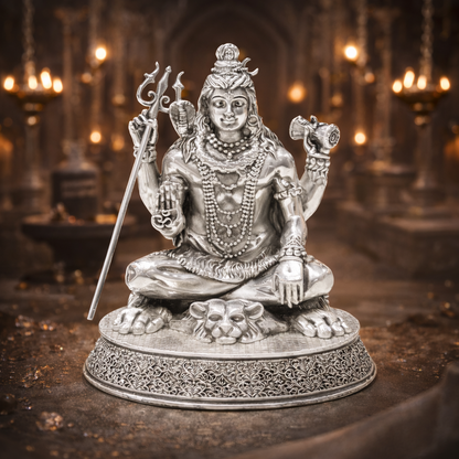 Aaradhya Mahadev Silver Idol
