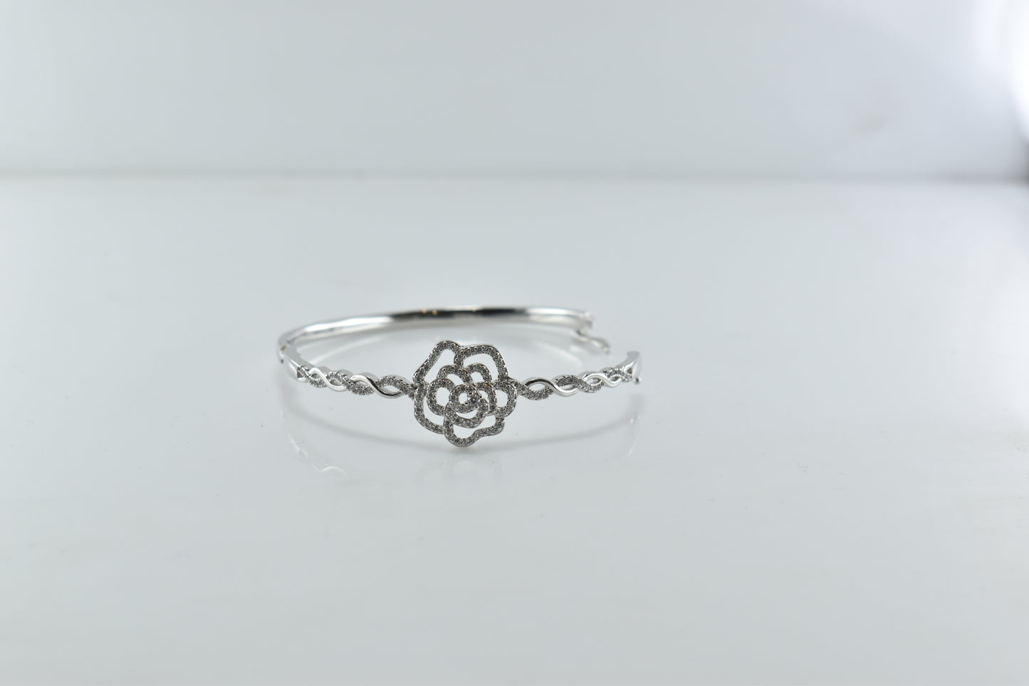 Silver Rosette Bangle