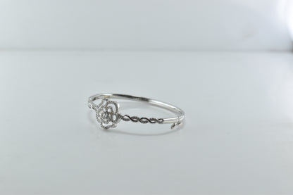 Silver Rosette Bangle