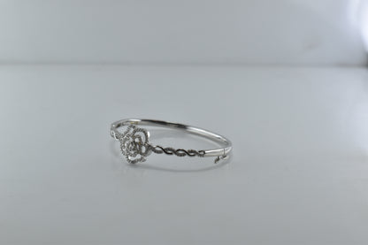 Silver Rosette Bangle