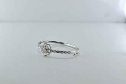 Silver Rosette Bangle