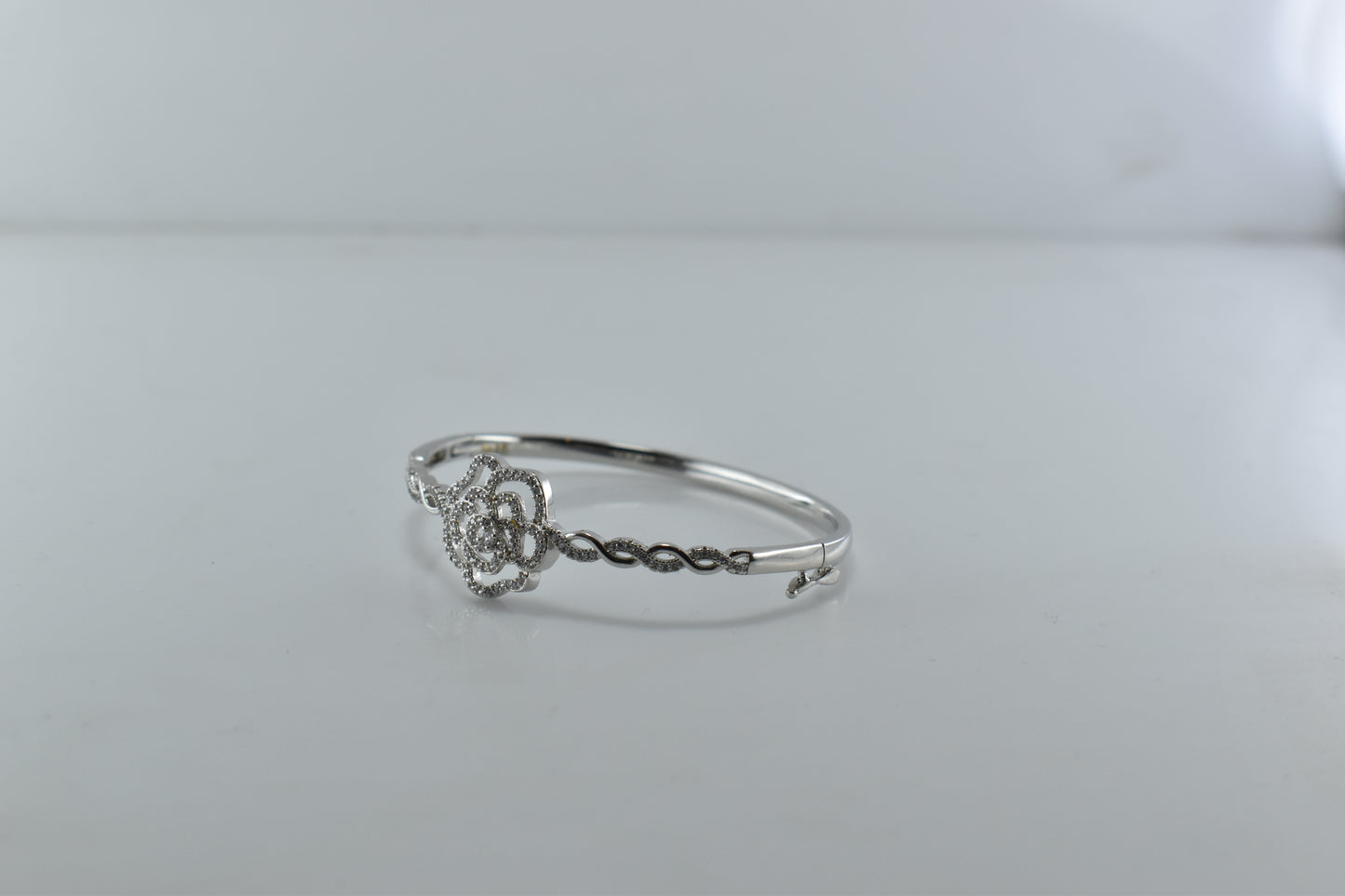 Silver Rosette Bangle