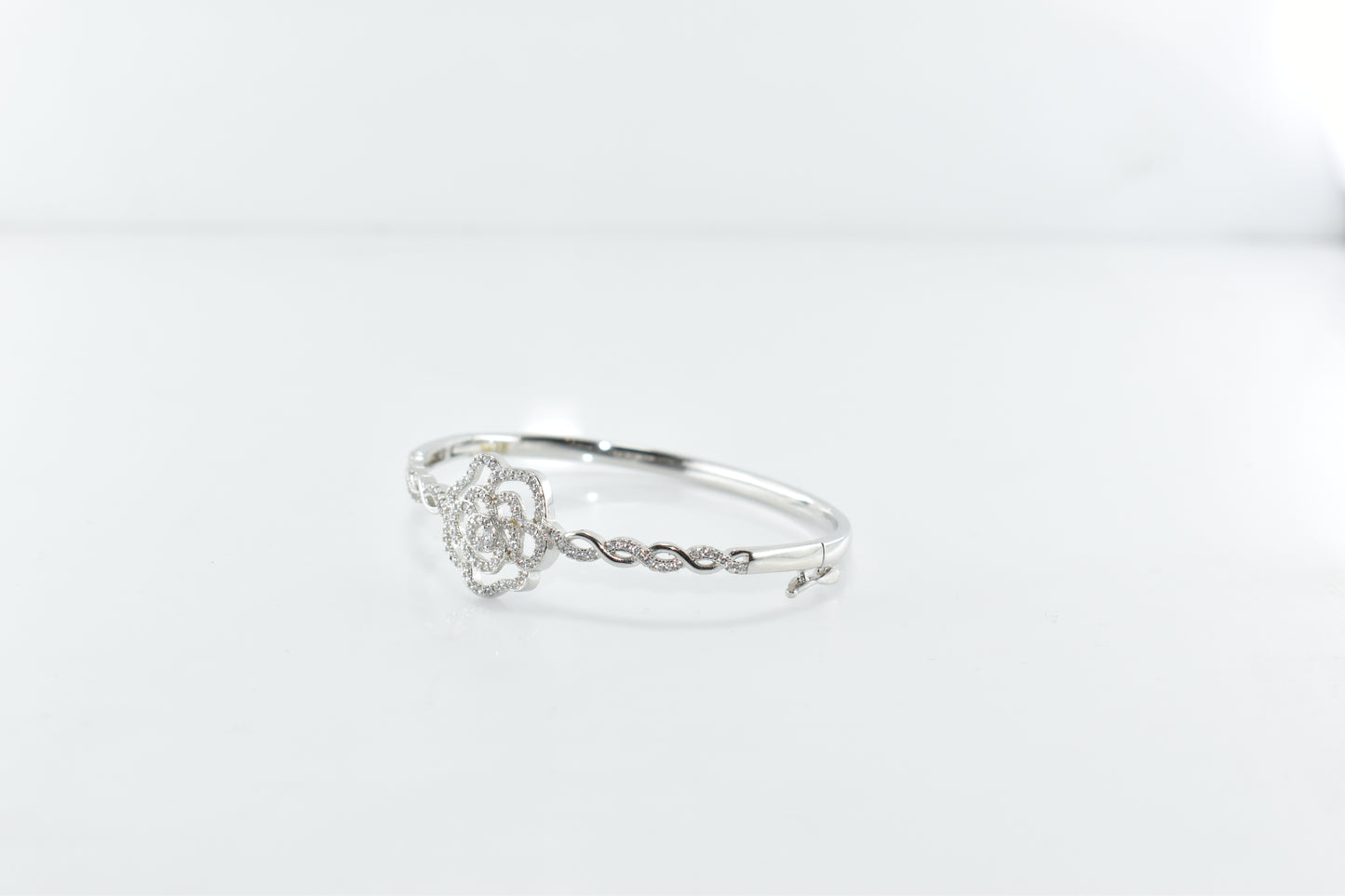 Silver Rosette Bangle