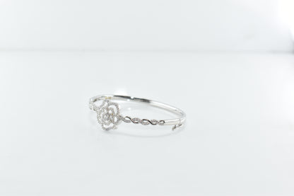 Silver Rosette Bangle