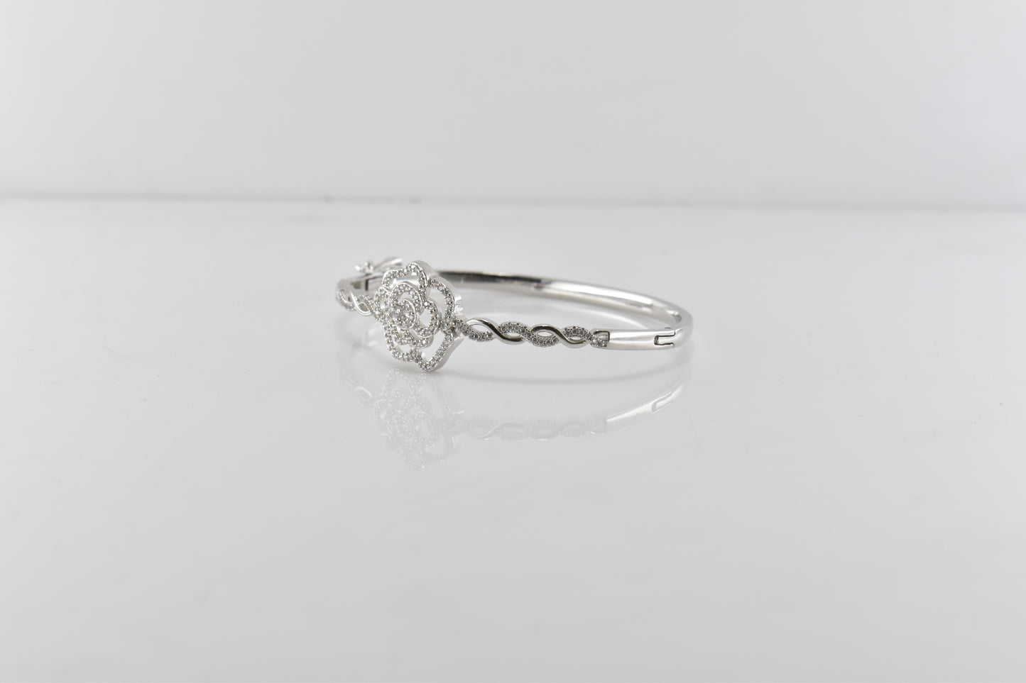 Silver Rosette Bangle