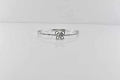 Silver Butterfly Solitaire Bracelet