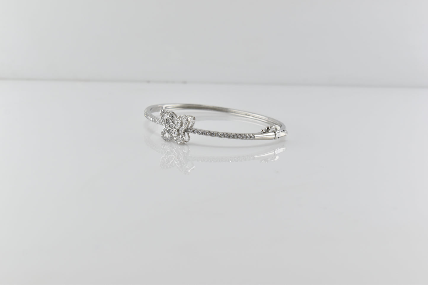 Silver Butterfly Solitaire Bracelet