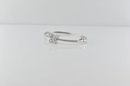Silver Butterfly Solitaire Bracelet