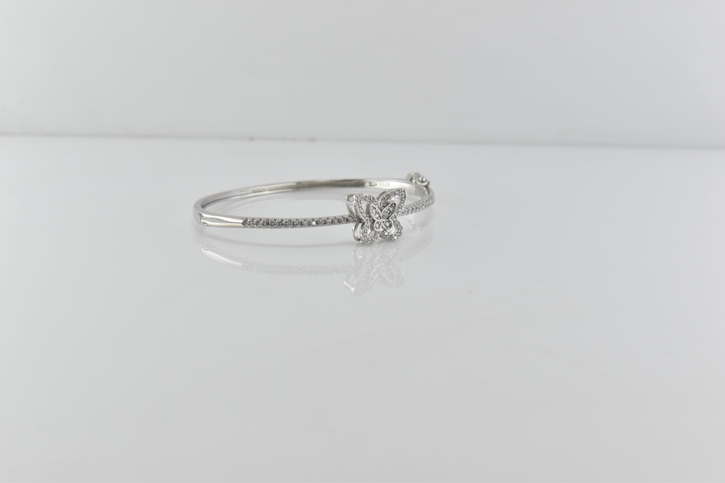 Silver Butterfly Solitaire Bracelet