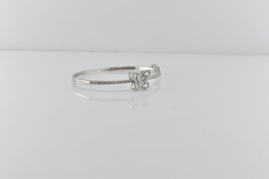 Silver Butterfly Solitaire Bracelet