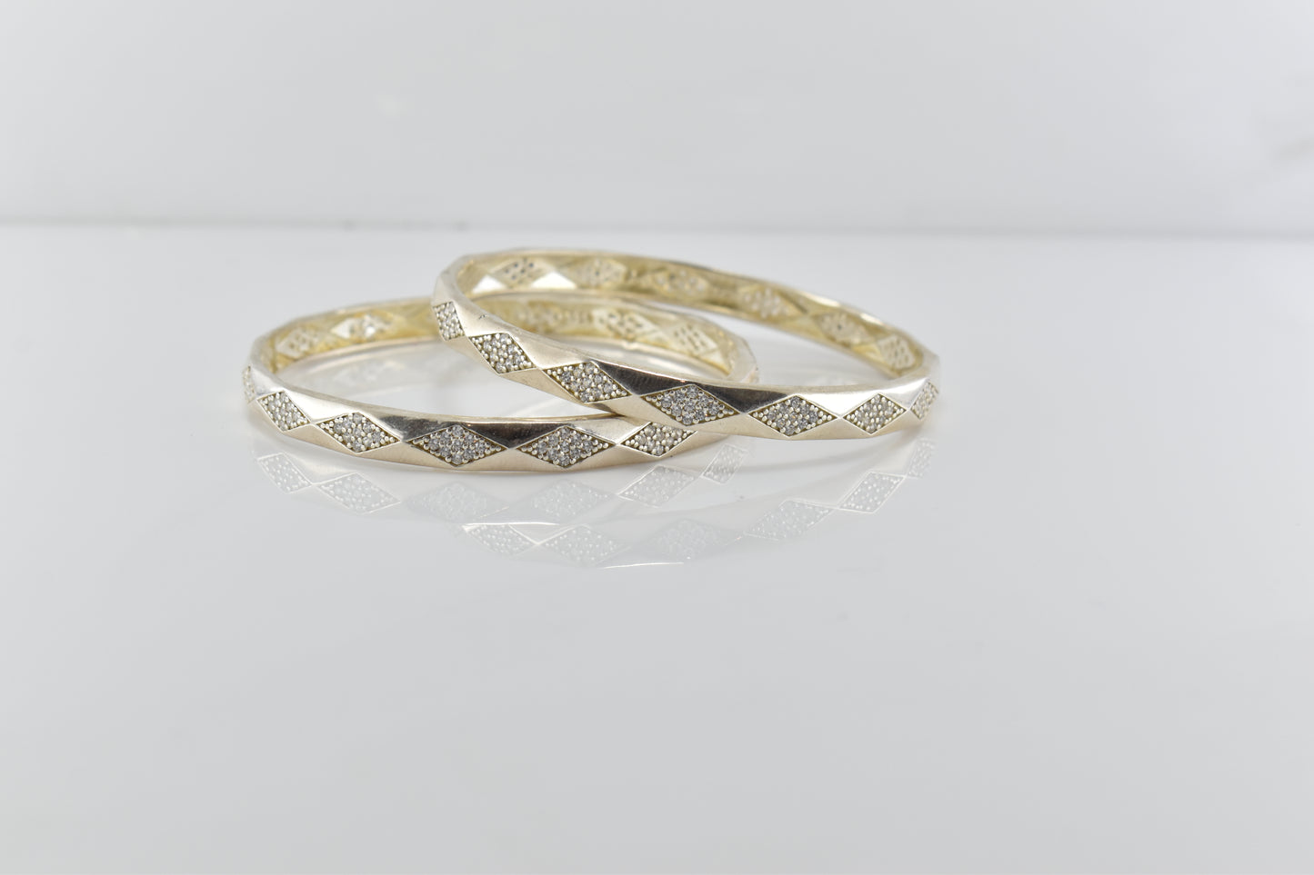 Silver Diamond-Link Bracelet