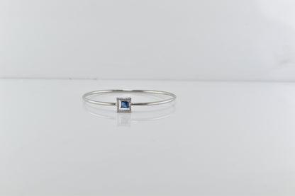 Silver Sapphire Solitaire Bracelet