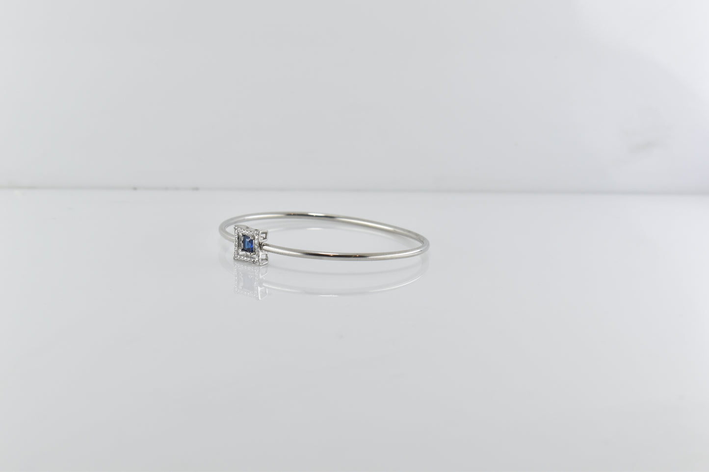 Silver Sapphire Solitaire Bracelet