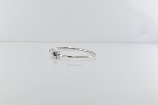 Silver Sapphire Solitaire Bracelet