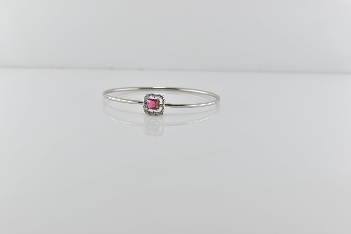 Silver Ruby Solitaire Bracelet