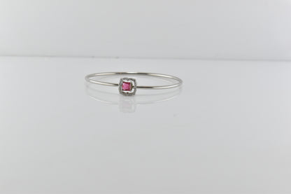 Silver Ruby Solitaire Bracelet