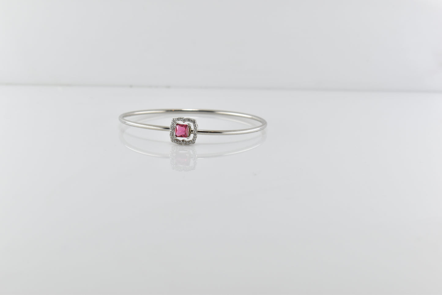 Silver Ruby Solitaire Bracelet