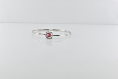 Silver Ruby Solitaire Bracelet