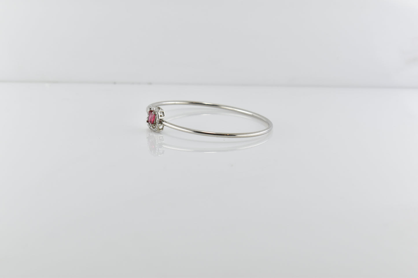 Silver Ruby Solitaire Bracelet