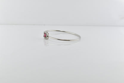 Silver Ruby Solitaire Bracelet