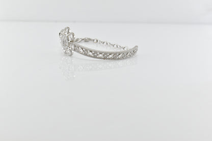 Silver Heart-Petal Bloom Bracelet
