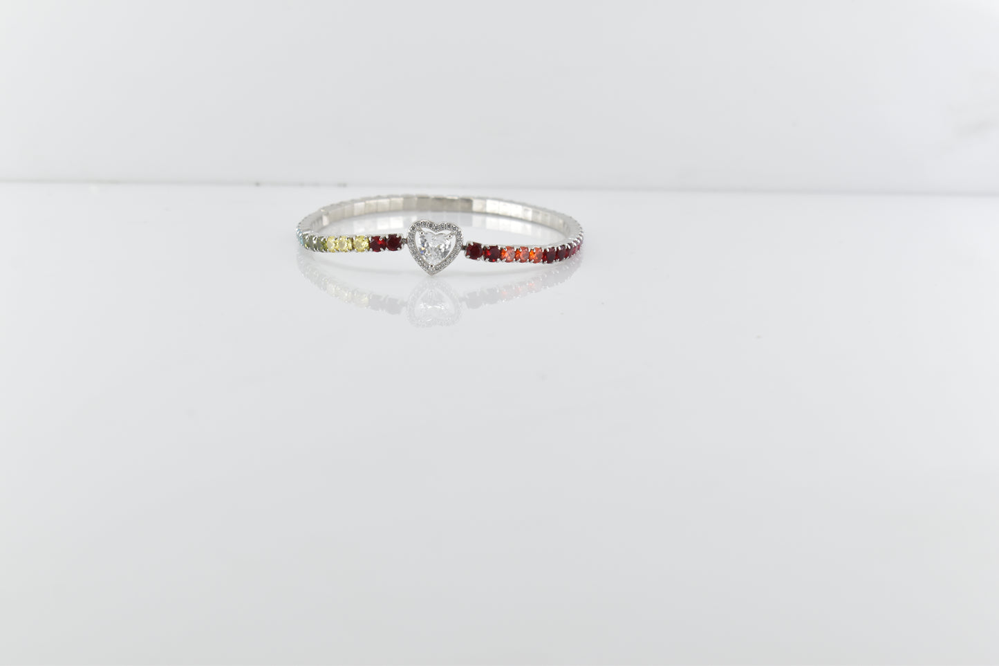 Silver Multicolor-Stone Bracelet