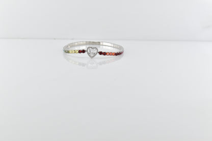Silver Multicolor-Stone Bracelet