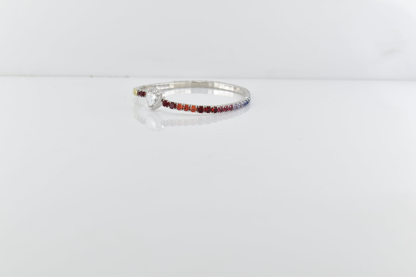 Silver Solitaire Heart Bracelet