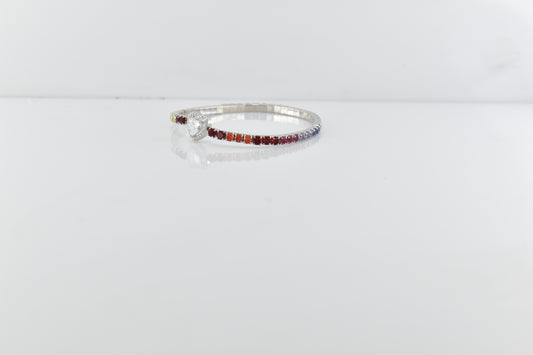 Silver Solitaire Heart Bracelet